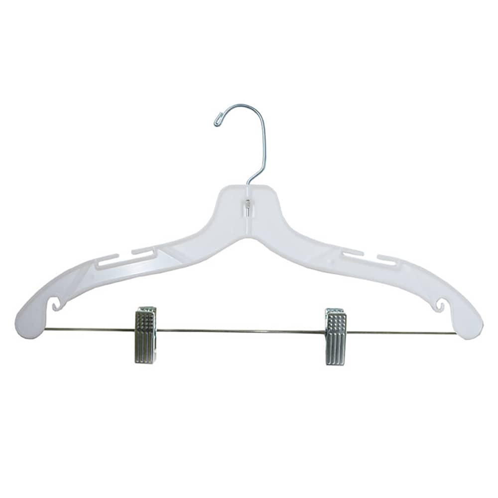 NAHANCO 12 inch Plastic Shirt Hanger, Clear (Pack of 100)