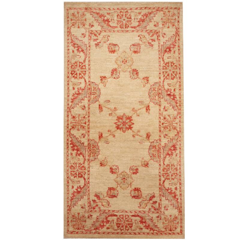 HERAT ORIENTAL Handmade One-of-a-Kind Vegetable Dye Oushak Wool Rug (Afghanistan) - 2'2 x 4'2