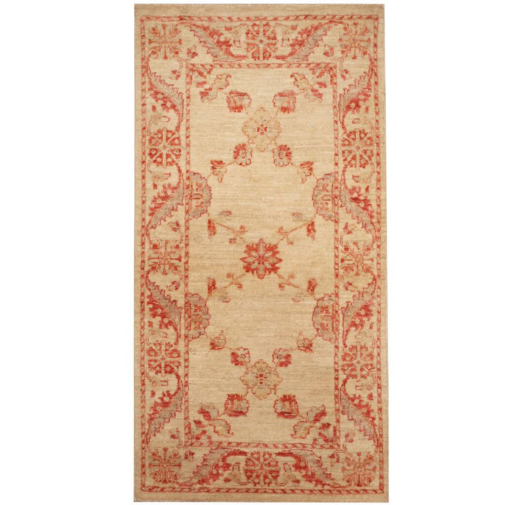 HERAT ORIENTAL Handmade One-of-a-Kind Vegetable Dye Oushak Wool Rug (Afghanistan) - 2'2 x 4'2