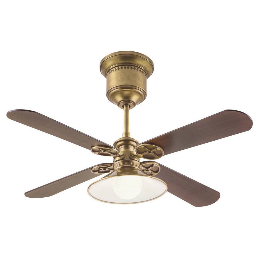 Kichler Transitional 52-inch Natural Brass Ceiling Fan with Light and Reversible Fan Blades