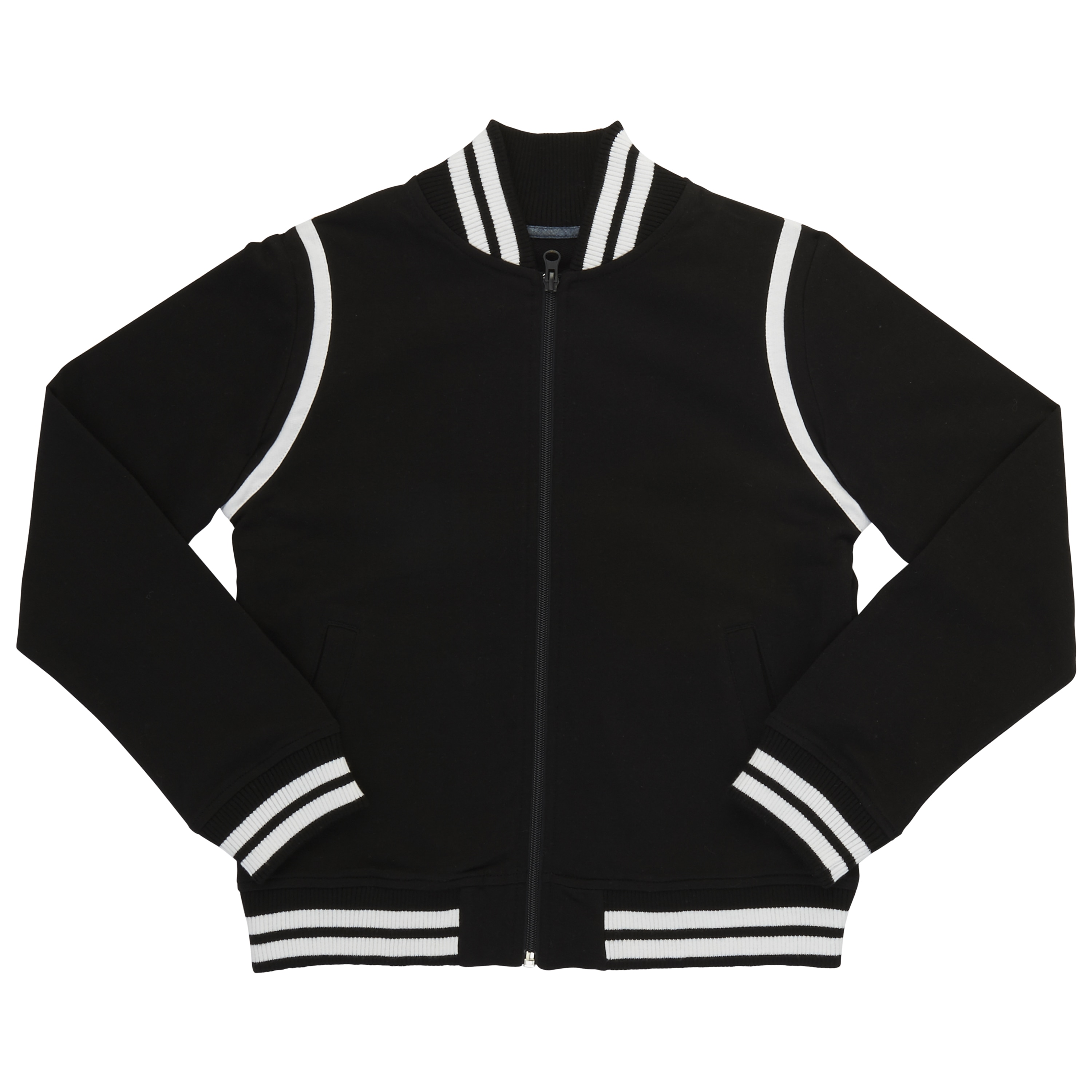 Varsity Jacket sz 10-12 French Toast Plaid Black Gray Fleece Boys