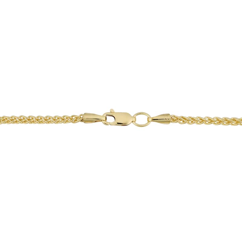 14k Yellow Gold Filled 2.5mm Round Wheat Chain Necklace (16-36 inch)