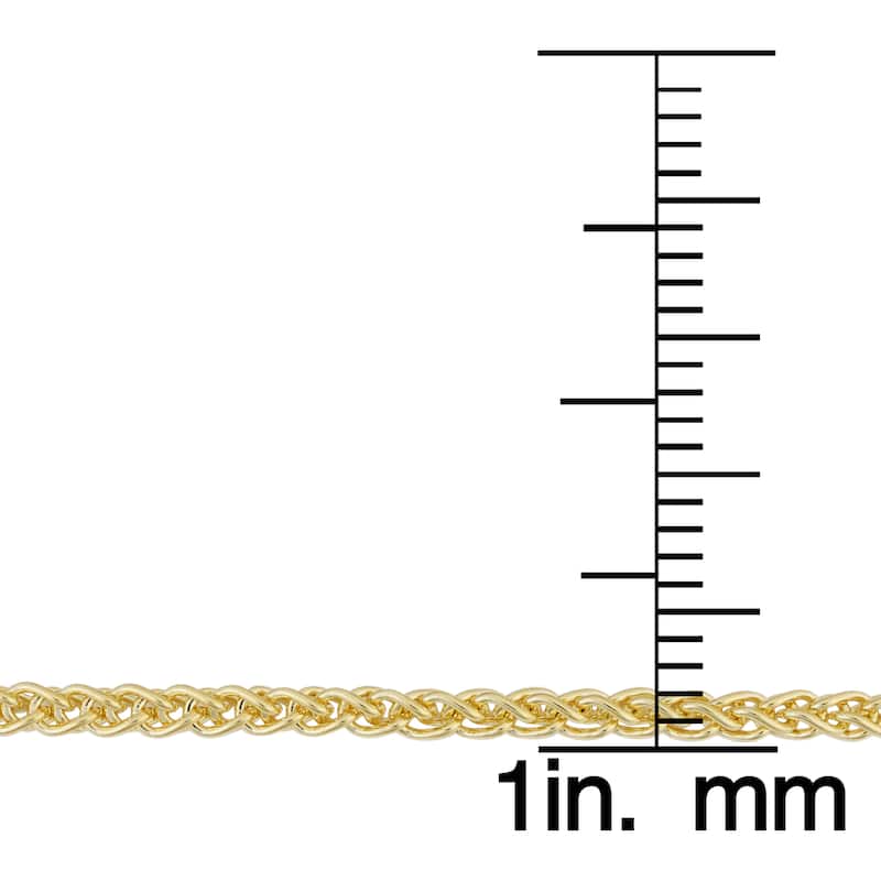 14k Yellow Gold Filled 2.5mm Round Wheat Chain Necklace (16-36 inch)