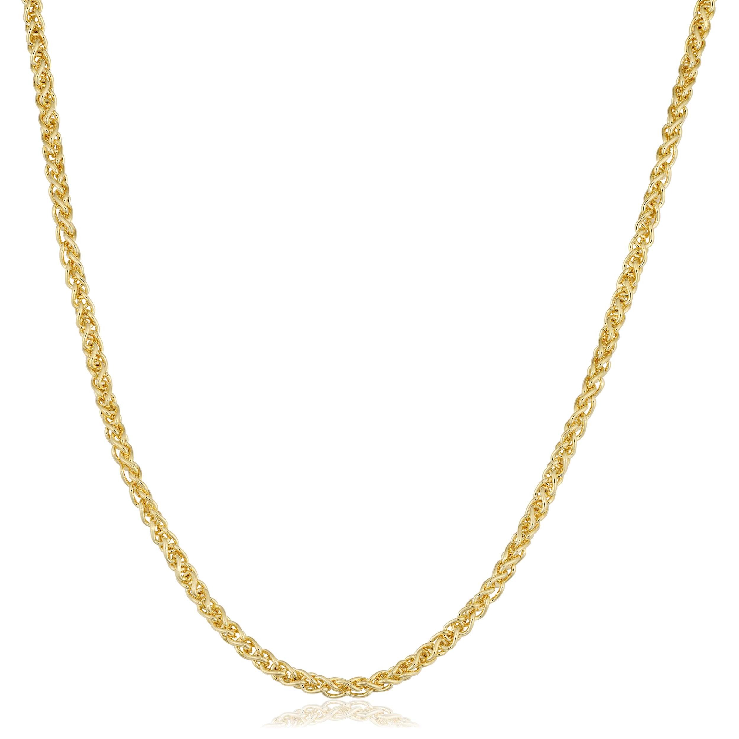 Au Naturale 14k Yellow Gold Filled 2.5mm Round Wheat Chain Necklace (16-36 inch)
