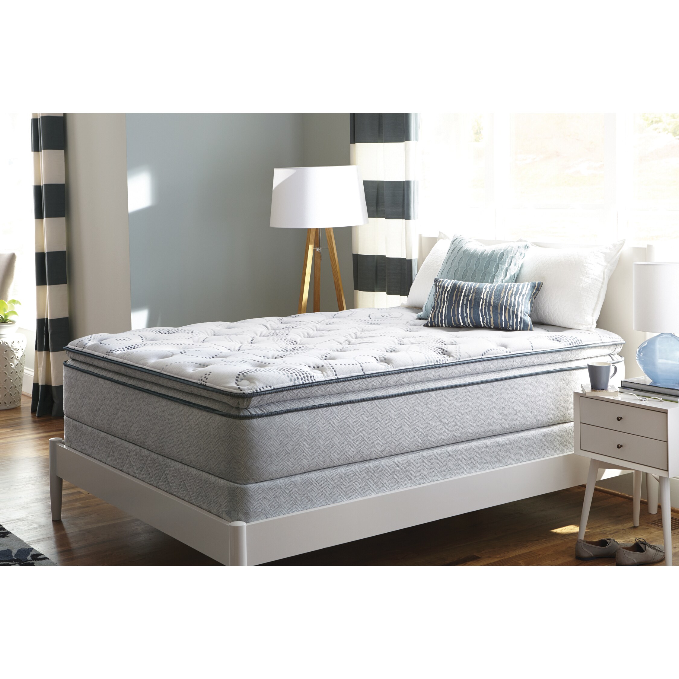 Shop Sealy Sand Cove Plush Euro Pillow Top Queen Size Mattress Set