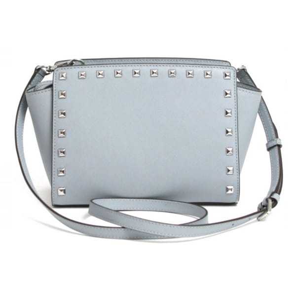 michael kors blue studded handbag