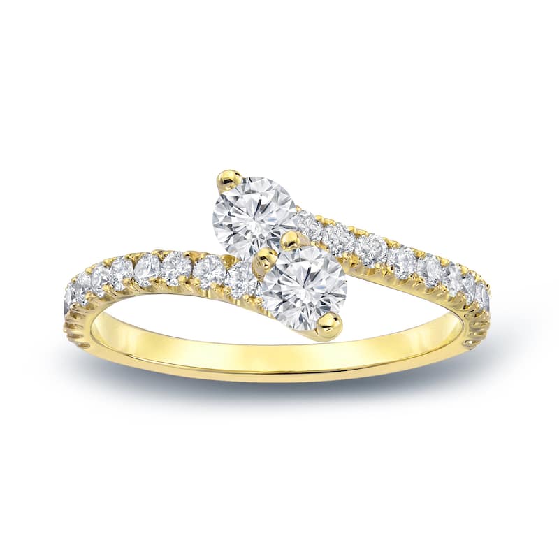 Auriya 3/4ct TDW Round Two Stone Diamond Engagement Ring 14k Gold (H-I, SI1-SI2)