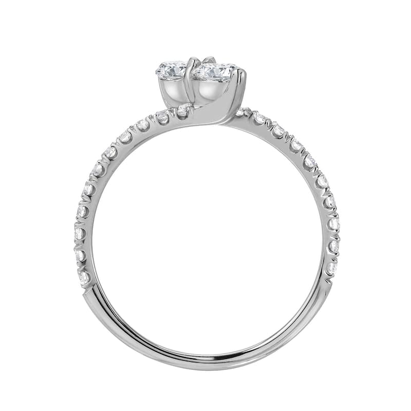 Auriya 3/4ct TDW Round Two Stone Diamond Engagement Ring 14k Gold (H-I, SI1-SI2)