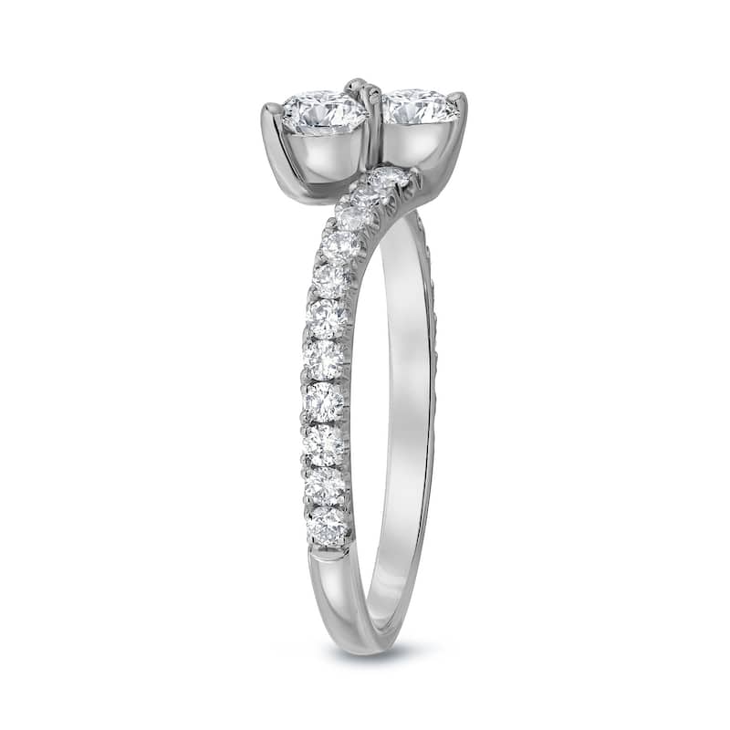 Auriya 3/4ct TDW Round Two Stone Diamond Engagement Ring 14k Gold (H-I, SI1-SI2)
