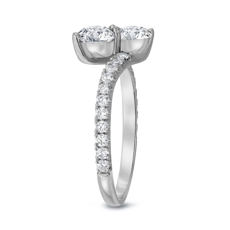 Auriya 1 1/2ct TDW Round Two Stone Diamond Engagement Ring 14k Gold (H-I, SI1-SI2)