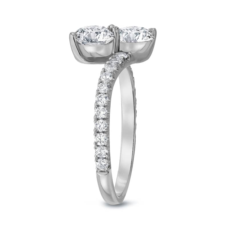 Auriya 2ct TDW Round Two Stone Diamond Engagement Ring 14k Gold (H-I, SI1-SI2)