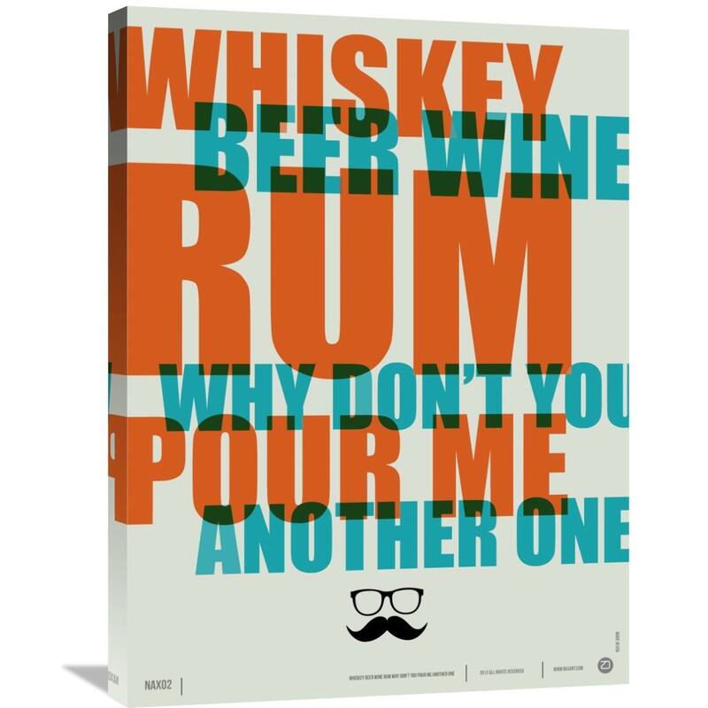 Naxart Studio 'Whiskey, Beer, and Wine Poster' Stretched Canvas Wall