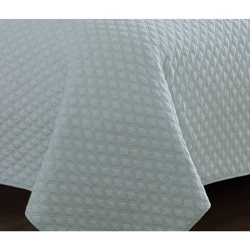Copper Grove Verbena Diamond Stitch Cotton Quilt Set