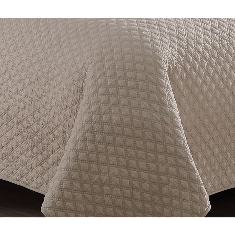 Copper Grove Verbena Diamond Stitch Cotton Quilt Set