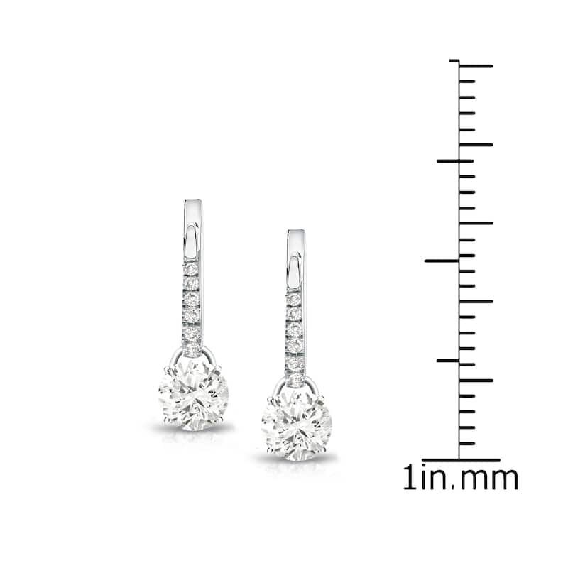 Auriya 14k Gold 3/4ct TDW Round Diamond Dangle Earrings (J-K, I1-I2)