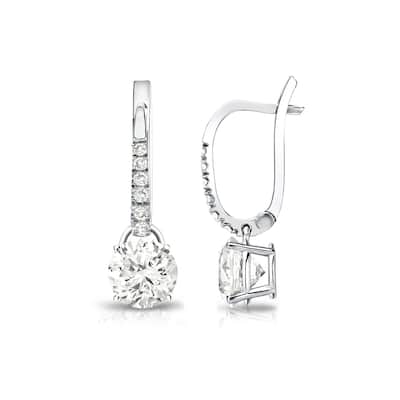 Auriya 14k Gold 3/4ct TDW Round Diamond Dangle Earrings (J-K, I1-I2)