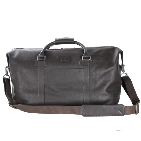 kenneth cole colombian leather top zip duffel bag