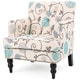 preview thumbnail 3 of 7, Harrison Floral Fabric Tufted Club Chair by Christopher Knight Home - 28.00" L x 29.50" W x 33.50" H