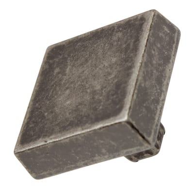 GlideRite 1.125-inch Modern Square Weathered Nickel Cabinet Knobs (Pack of 10 or 25)