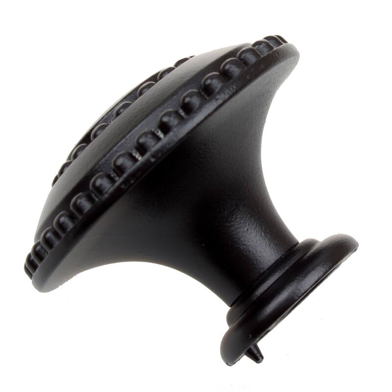 GlideRite 1.375-inch Round Double-Ring Beaded Matte Black Cabinet Knobs (Pack of 10 or 25)