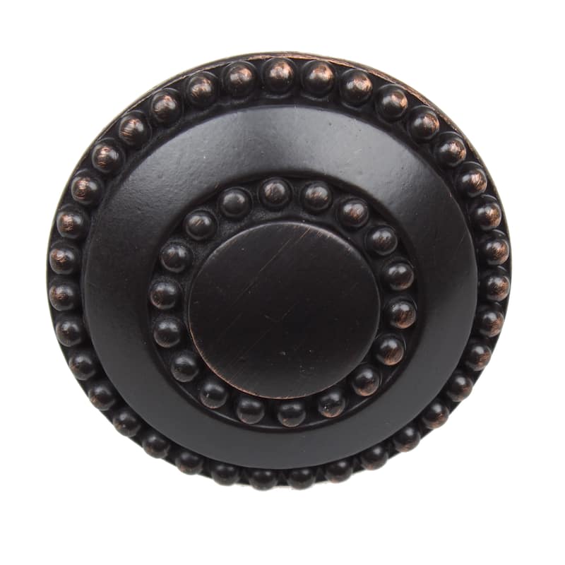 GlideRite 1.375-inch Round Double-Ring Beaded Oil Rubbed Bronze Cabinet Knobs (Pack of 10 or 25)