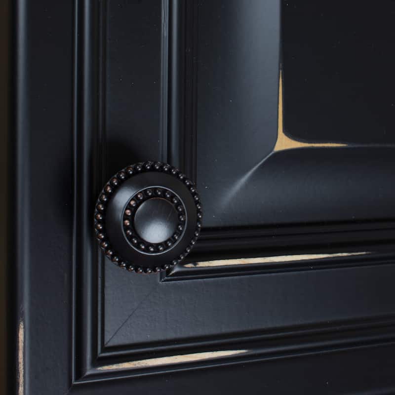 GlideRite 1.375-inch Round Double-Ring Beaded Oil Rubbed Bronze Cabinet Knobs (Pack of 10 or 25)