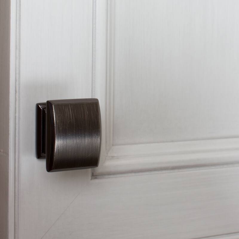 GlideRite 1.25-inch Domed Convex Square Brushed Pewter Cabinet Knobs (Pack of 10 or 25)