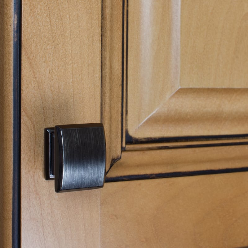 GlideRite 1.25-inch Domed Convex Square Brushed Pewter Cabinet Knobs (Pack of 10 or 25)