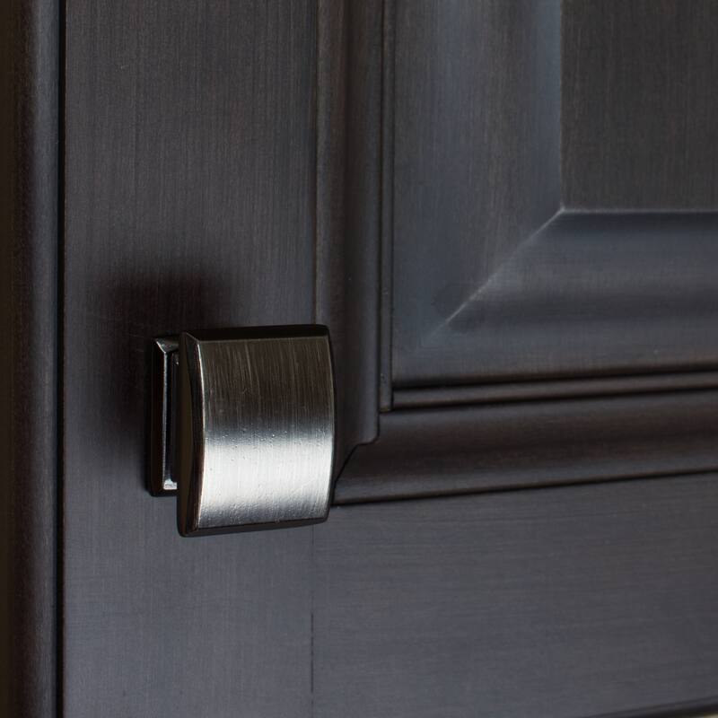 GlideRite 1.25-inch Domed Convex Square Brushed Pewter Cabinet Knobs (Pack of 10 or 25)