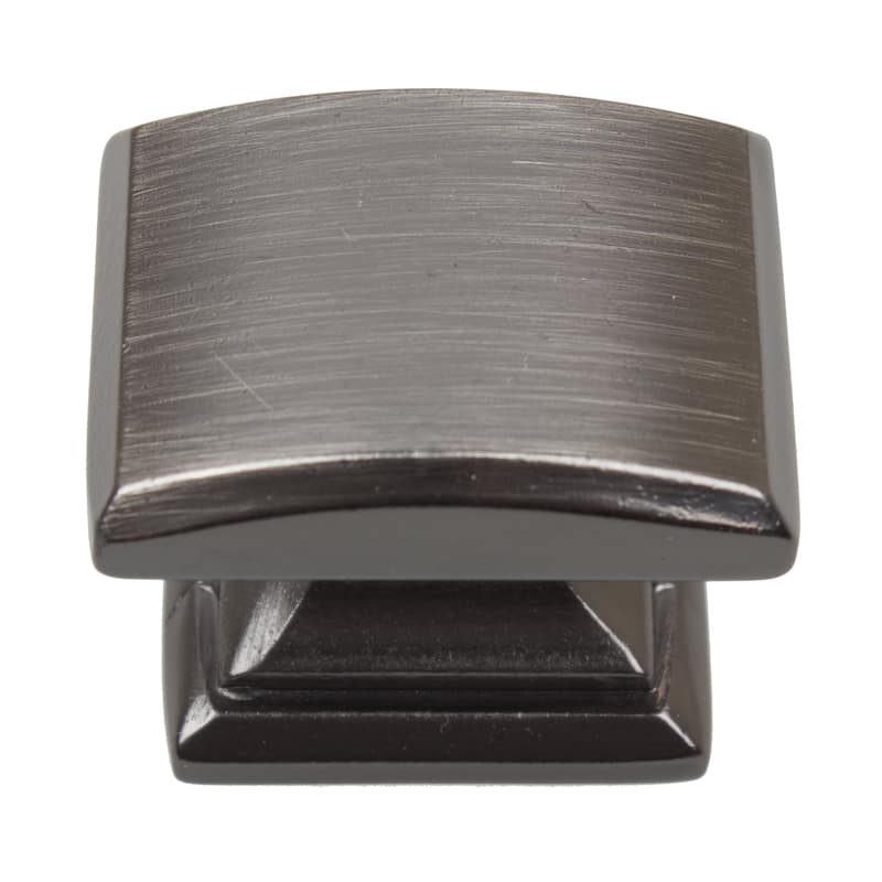 GlideRite 1.25-inch Domed Convex Square Brushed Pewter Cabinet Knobs (Pack of 10 or 25)