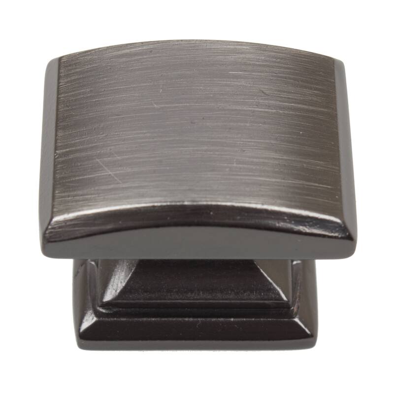 GlideRite 1.25-inch Domed Convex Square Brushed Pewter Cabinet Knobs (Pack of 10 or 25)