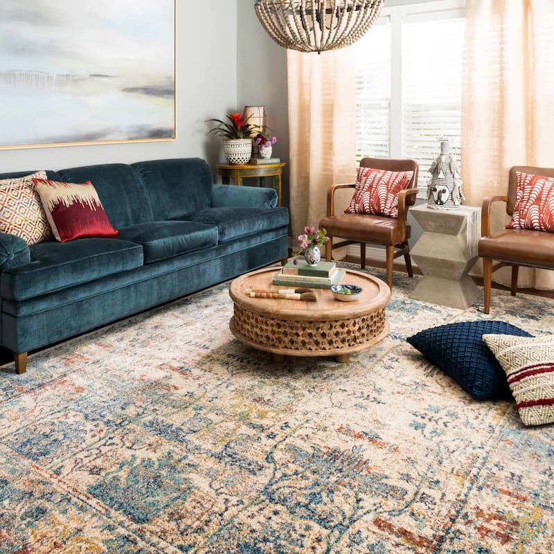 Alexander Home Contessa Traditional Ocean Floral Distressed Rug