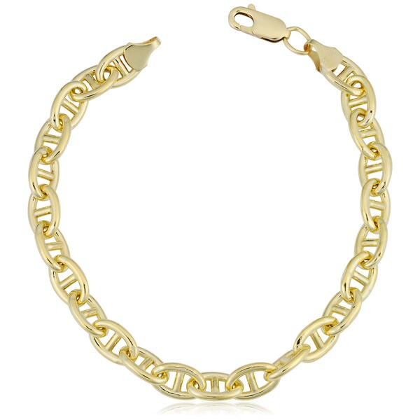 Fremada 14k Yellow Gold Filled 6.6mm Mariner Link Chain Bracelet
