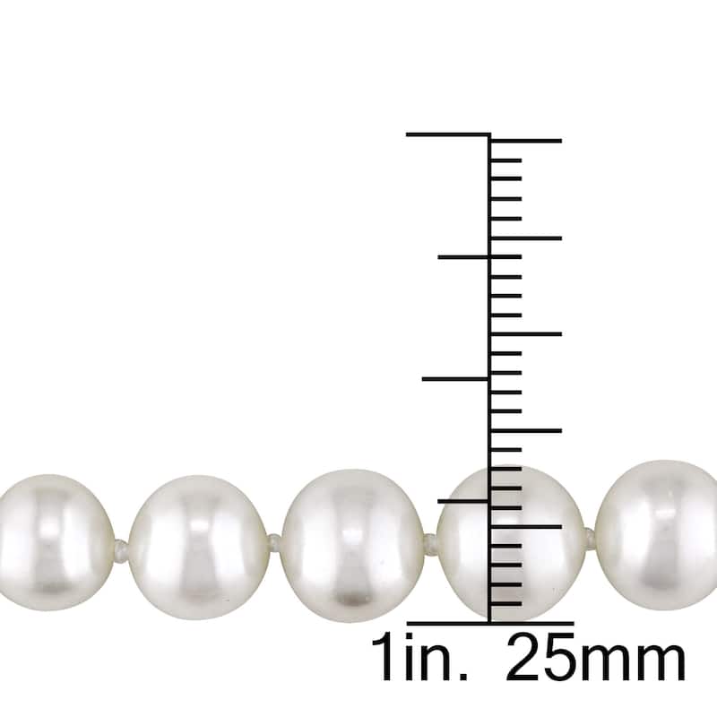 Miadora 4-8mm Freshwater Pearl Graduated Strand Necklace with 14k Yellow Gold Clasp - White