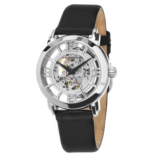 stuhrling women's skeleton watch