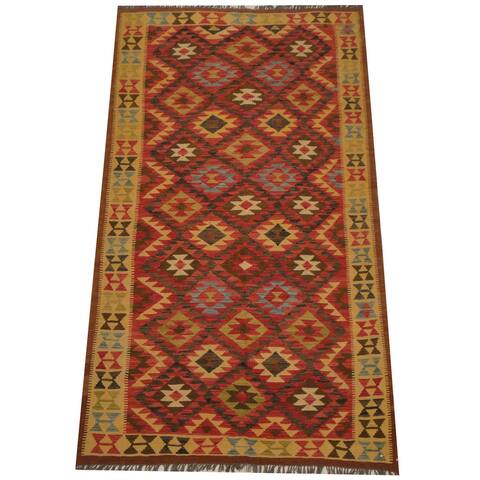 Handmade Wool Kilim Rug (Afghanistan) - 4'8 x 8'3