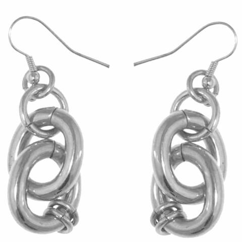 Isla Simone - Sterling Silver And White Bronze Plated Classic Double Drop Hoop Earring