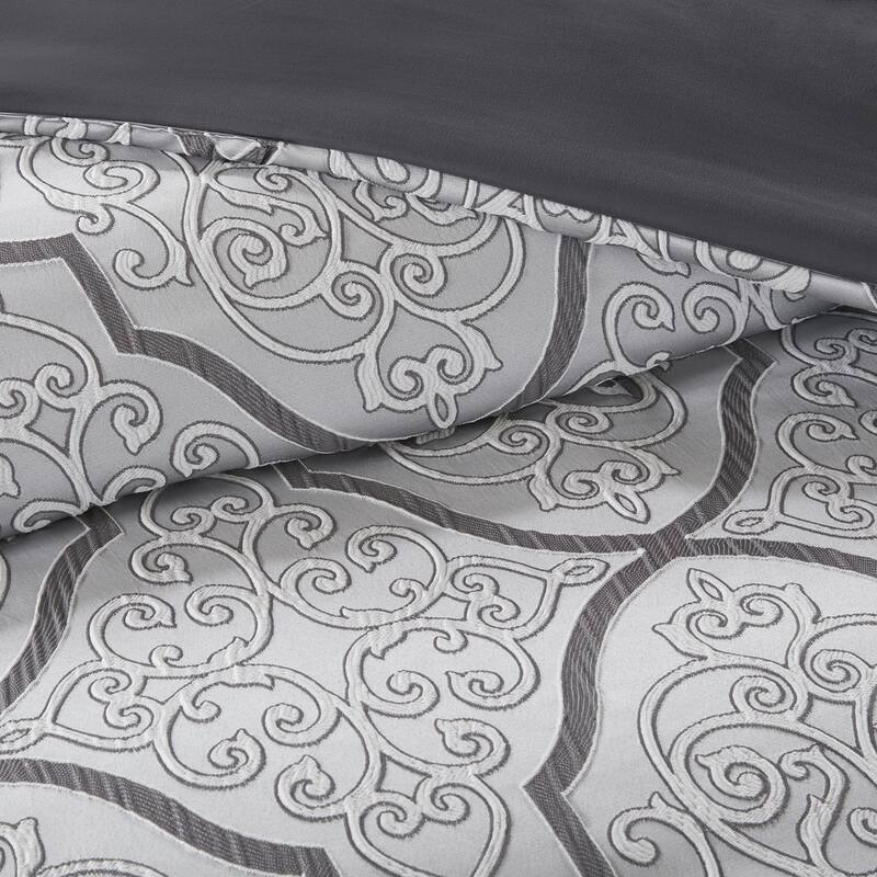 Madison Park Anouk Silver 12 Piece Comforter Set with Cotton Bed Sheets