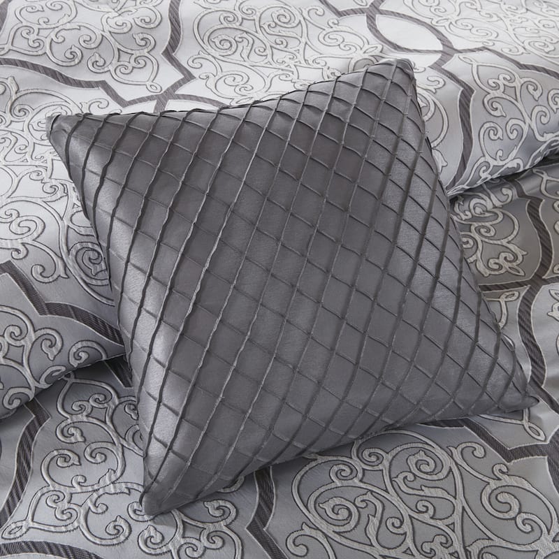 Madison Park Anouk Silver 12 Piece Comforter Set with Cotton Bed Sheets