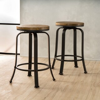 Skyla Modern Industrial Swiveling Counter Stool (Set of 2) by Christopher Knight Home - 15.00" L x 15.00" W x 24.25" H