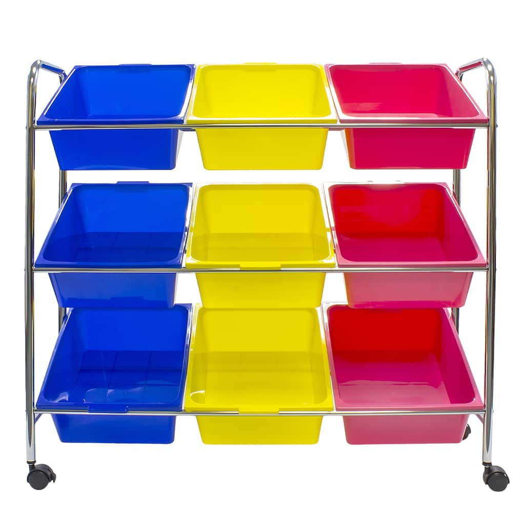Sorbus Primary Color Toy Bins & Office Supply Organizer on Wheels