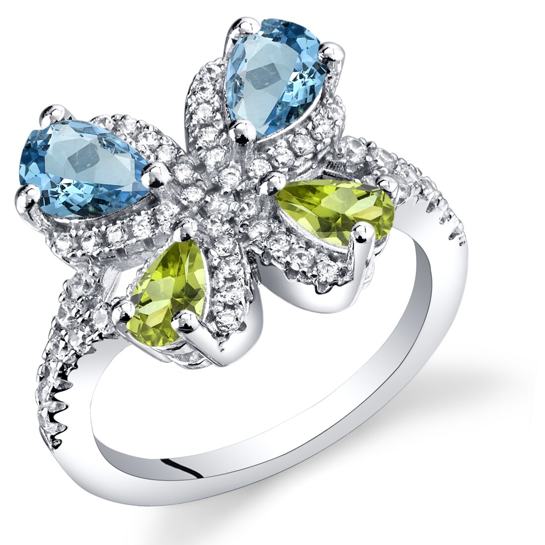 blue topaz butterfly ring