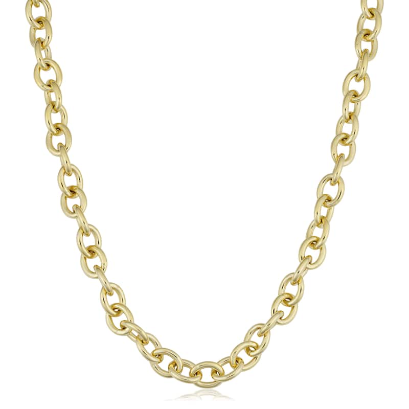 Fremada 14k Yellow Gold Filled 7.5mm Bold Oval Link Chain Necklace