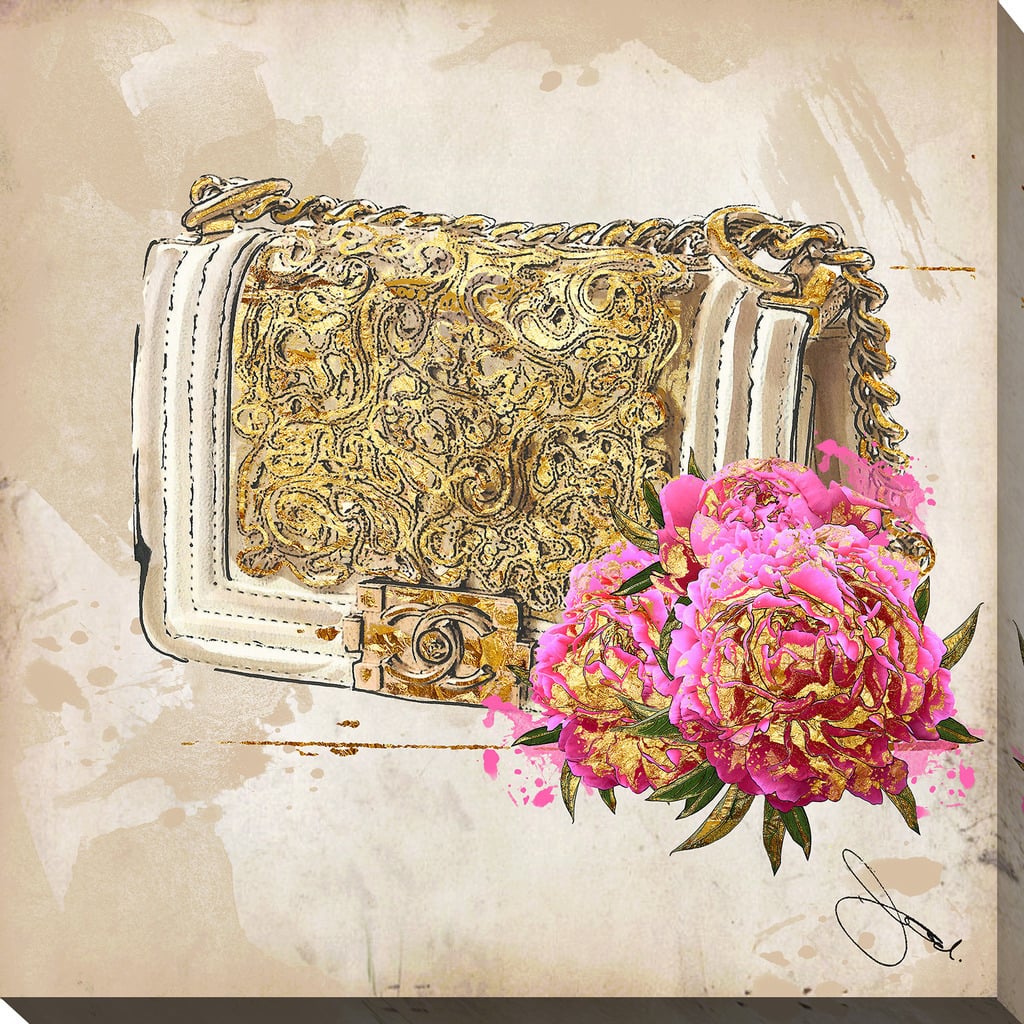 BY Jodi "Coco In Gold" Giclee Print Canvas Wall Art - Gold/Pink