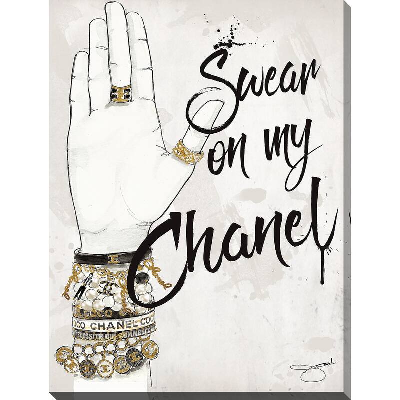 BY Jodi "Swear On My Chanel" Giclee Print Canvas Wall Art - 24 Inches X 36 Inches X 1.5 Inches