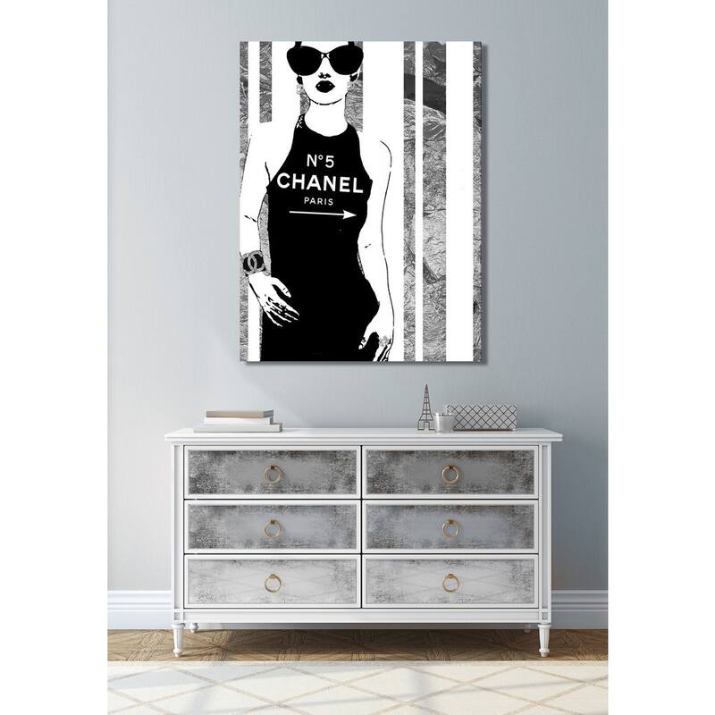 BY Jodi "Straight Up Silver" Giclee Print Canvas Wall Art