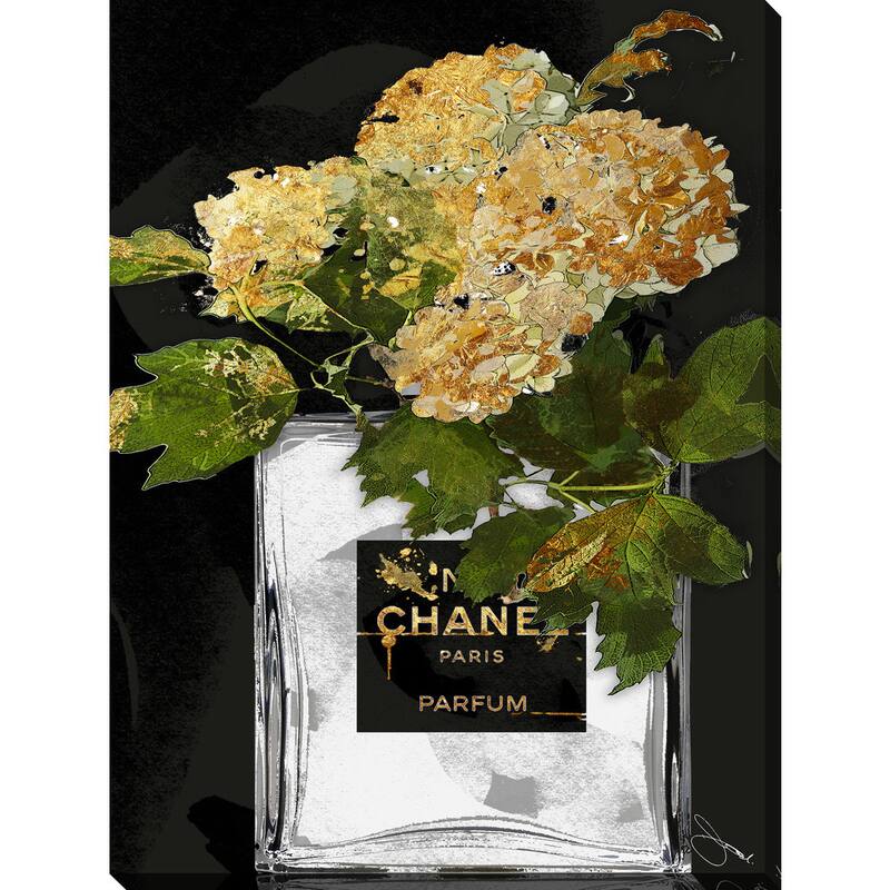 BY Jodi "Gold Flowers 1" Giclee Print Canvas Wall Art