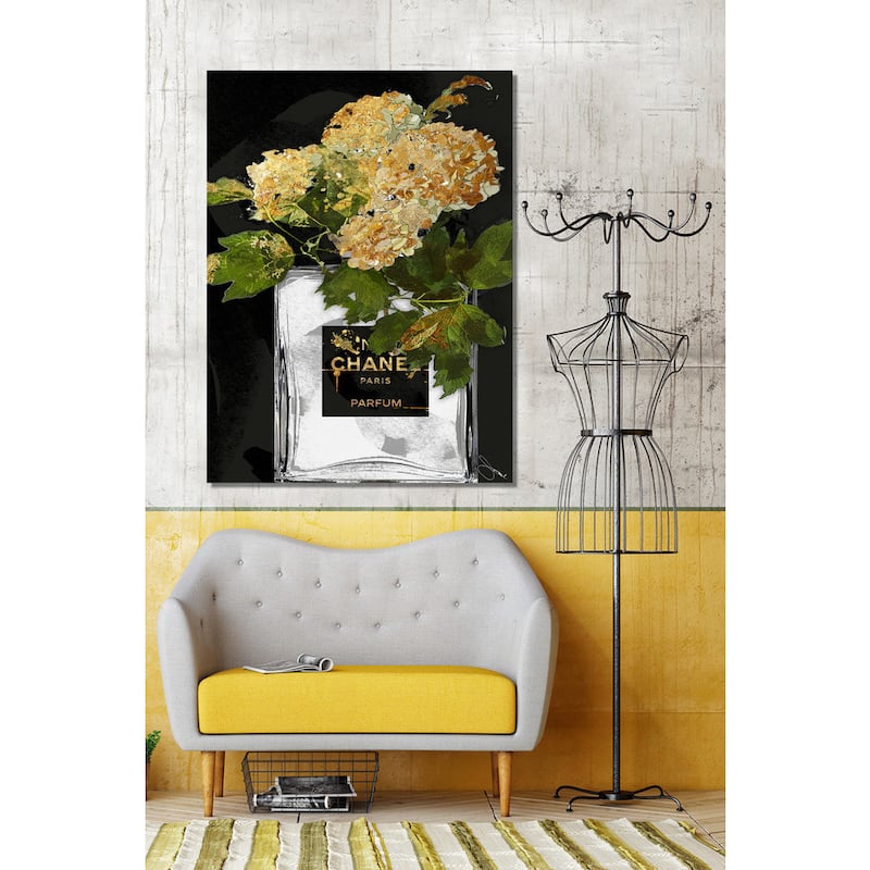 BY Jodi "Gold Flowers 1" Giclee Print Canvas Wall Art
