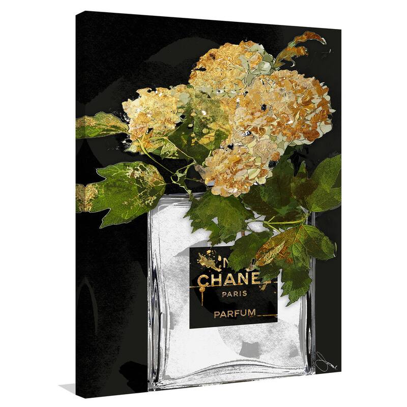 BY Jodi "Gold Flowers 1" Giclee Print Canvas Wall Art
