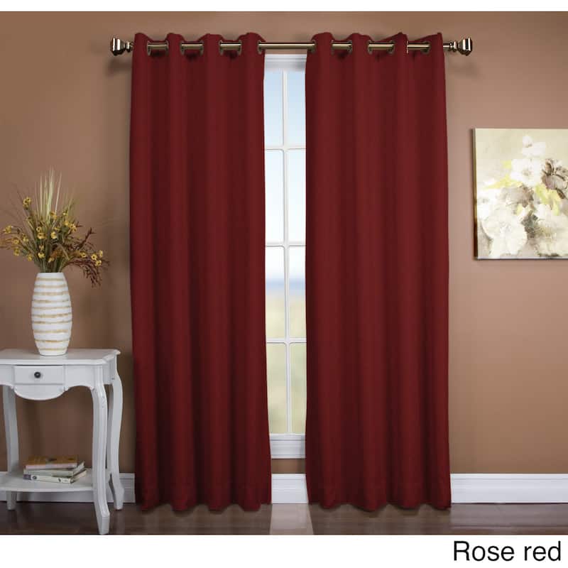 Tacoma Double-Blackout Grommet Curtain Panel - 50"W x 63"L - Rose Red